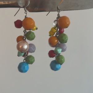 Paris Agatha bead earrings multicolored super extra cute.